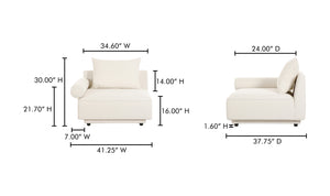 Fauteuil ROSELLO avec accoudoir gauche