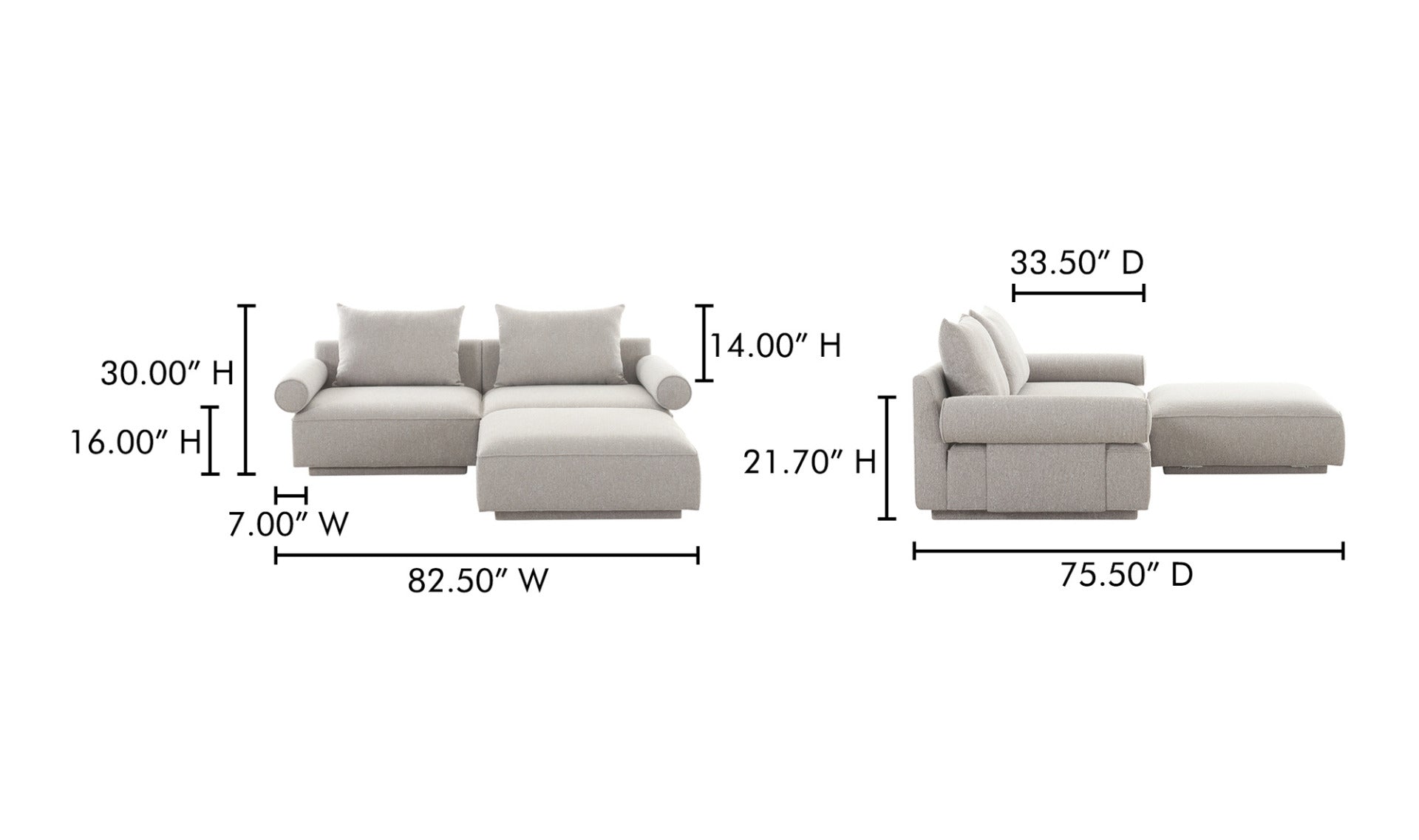 Petit sectionnel modulaire Nook ROSELLO