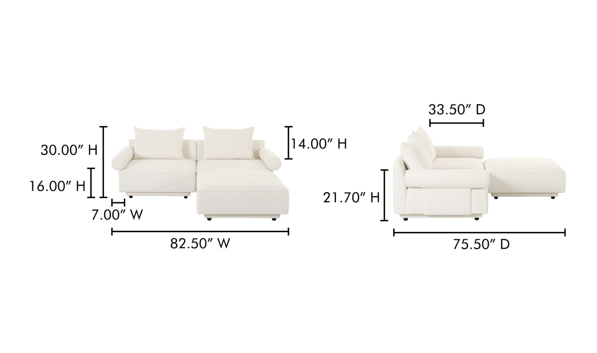 Petit sectionnel modulaire Nook ROSELLO