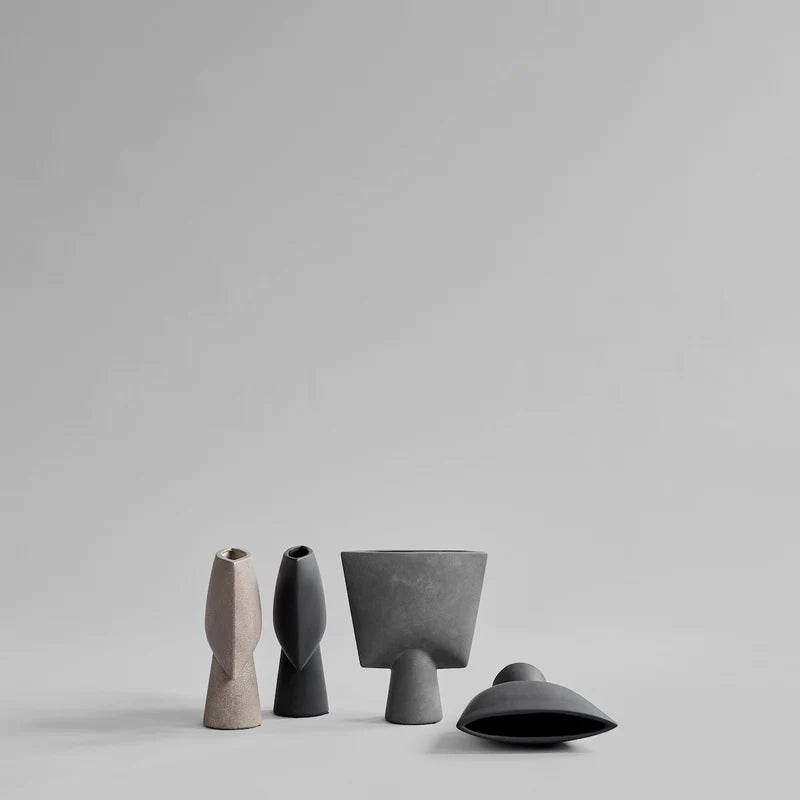 Vase décoratif Triangle Mini | Gris Foncé
