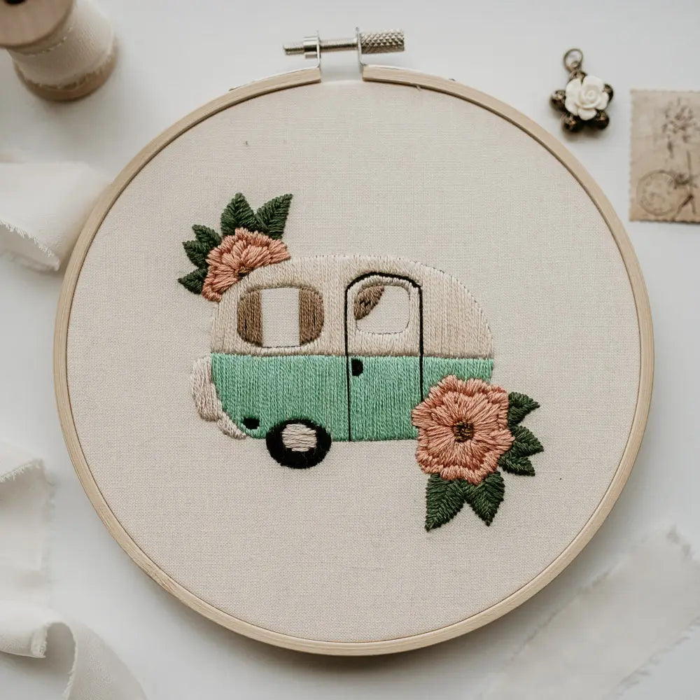 Ensemble de broderie FLORAL CAMPER